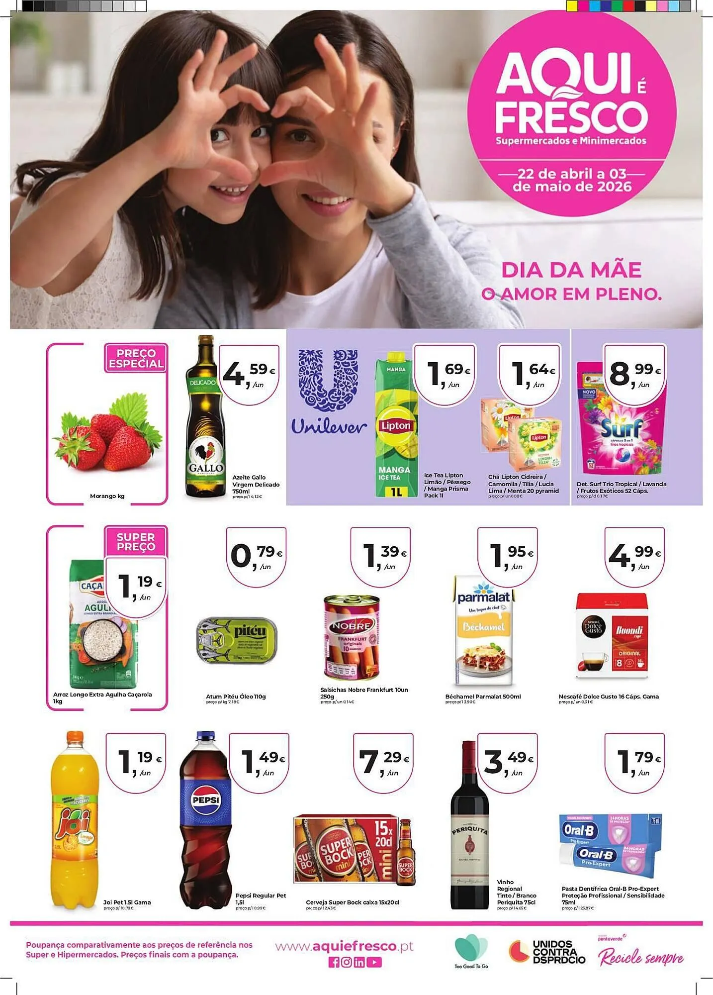 Folheto Folheto Aqui é fresco de 22 de abril até 3 de maio 2026 - Pagina 1