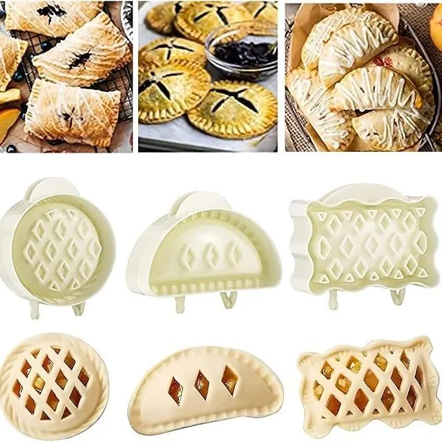 3 stks klassieke mini hand taart mallen een pers herfst cottage pie set deeg presser pocket pie mallen voor halloween kerst verschillende thema party fall hand pie mallen