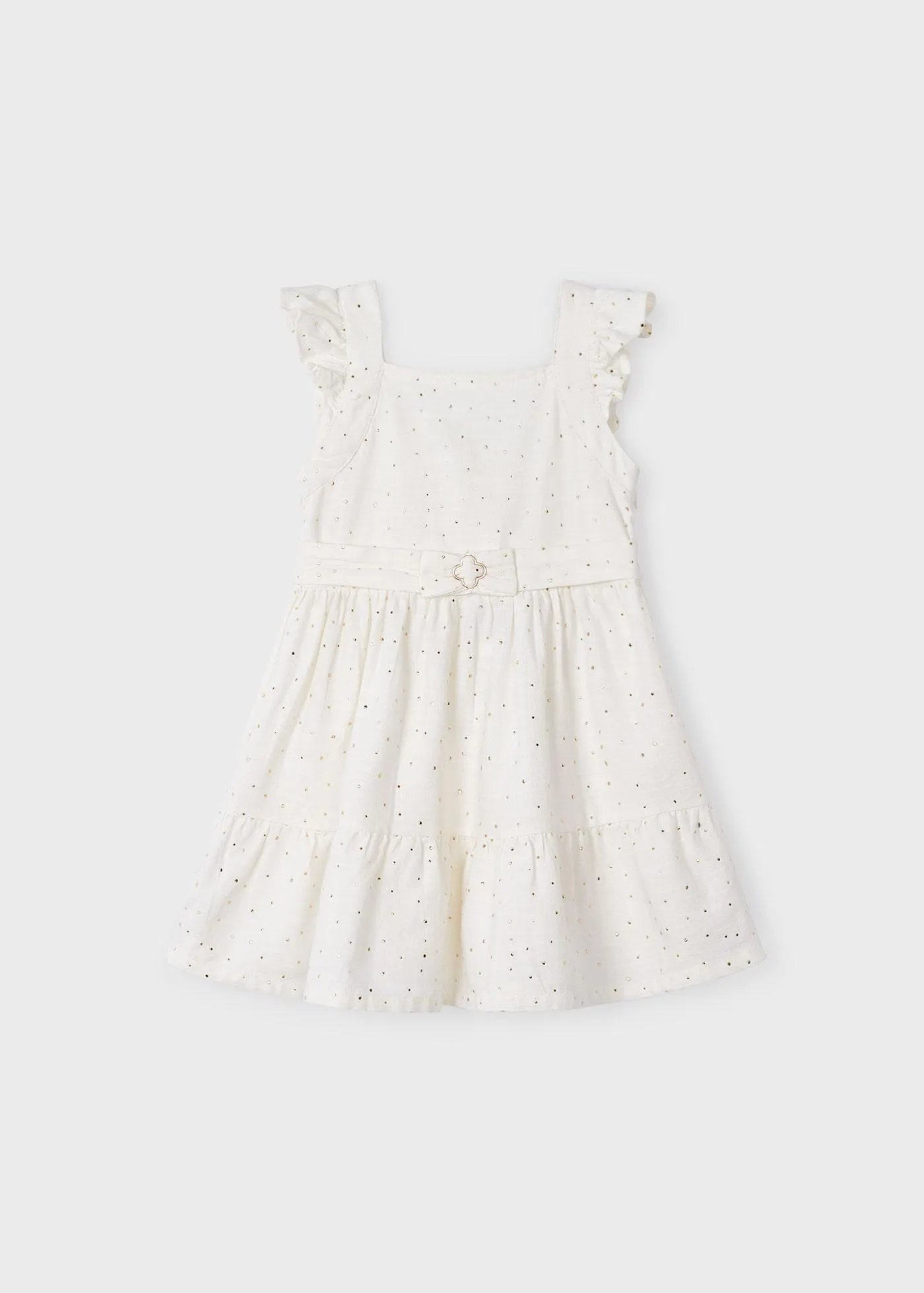 Vestido bolinhas metalizadas menina