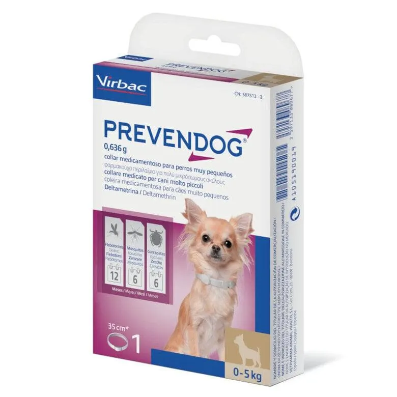 Virbac Prevendog coleira antiparasitária para cães pequenos