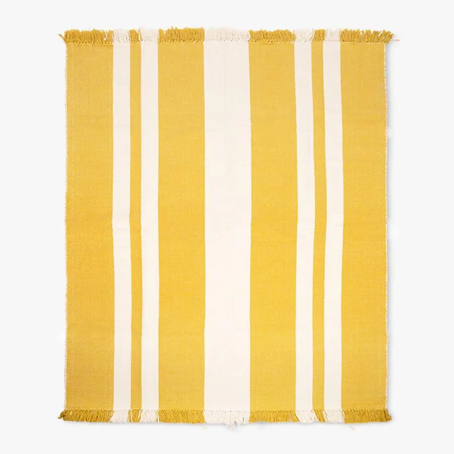 Tapete algodão riscas amarelo/bege 140x200cm BALAT