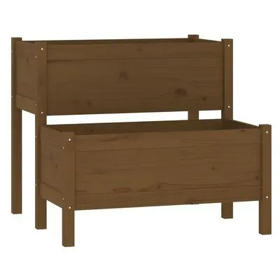 vidaXL Vaso/floreira 84,5x84x75 cm pinho maciço castanho-mel