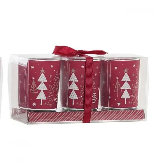 CONJUNTO 3 VELAS CERA EM COPO VIDRO 5*5*6 PINHEIRO - NV-184182