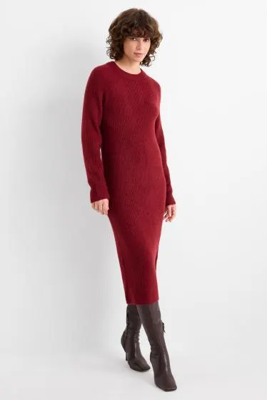 Knitted dress - ribbed