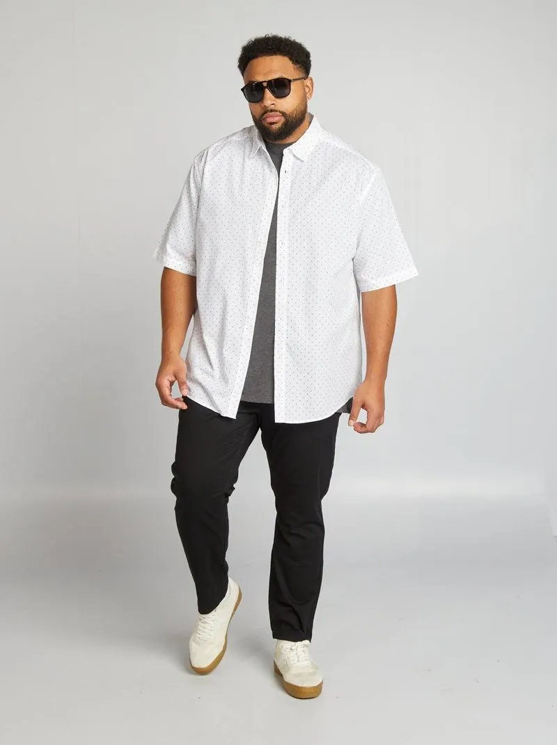 Camisa de manga curta 'palmeiras' - BRANCO