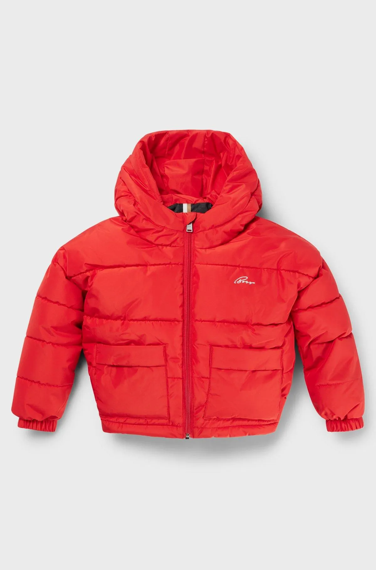 Casaco com capuz com logótipos em relevo e estampados para criança