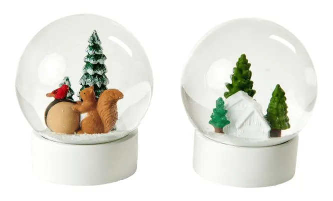 WINTER FOREST Palla di neve 2 disegni multicolore H 12,3 cm - Ø 10 cm