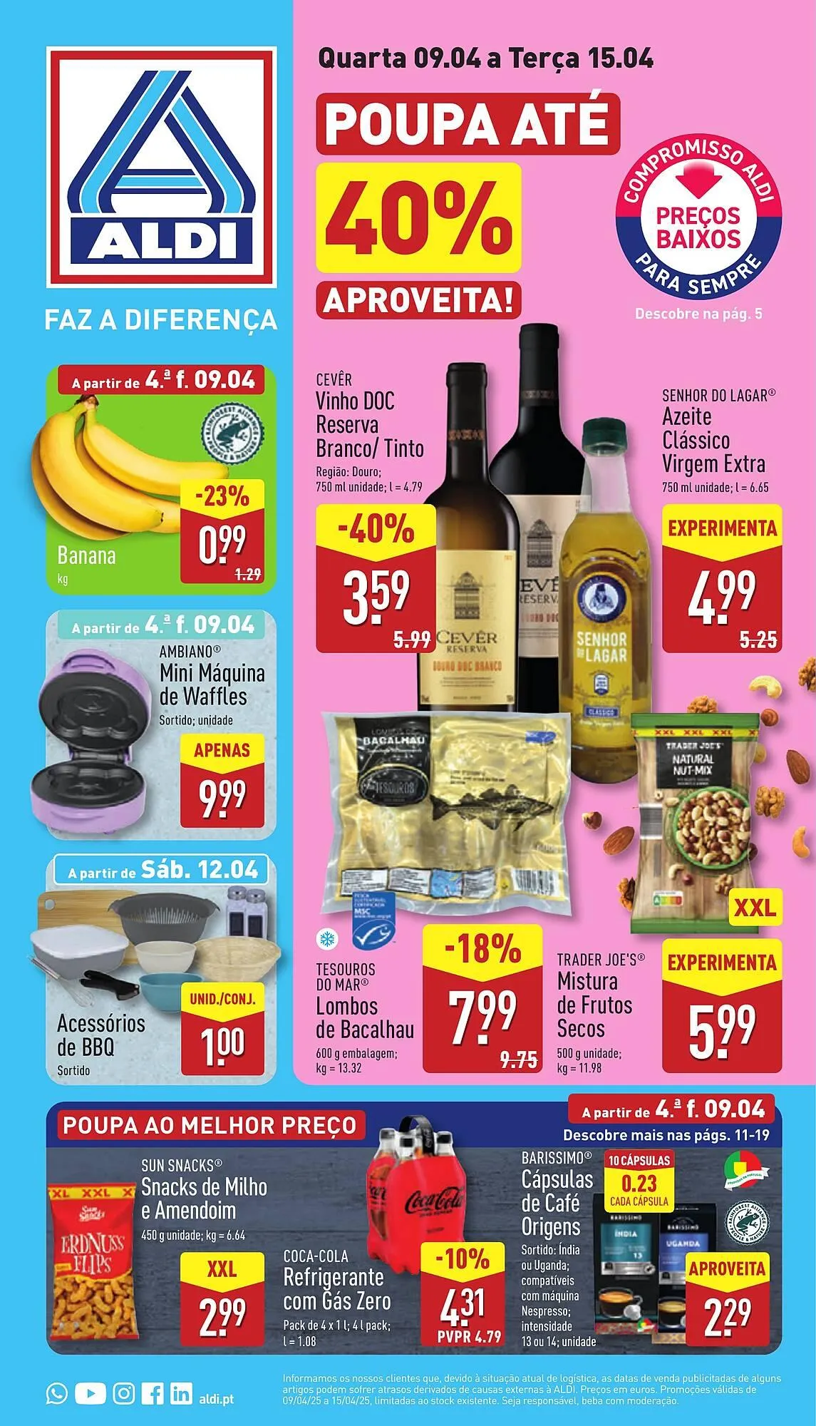 Folheto Folheto ALDI de 9 de abril até 15 de abril 2025 - Pagina 1