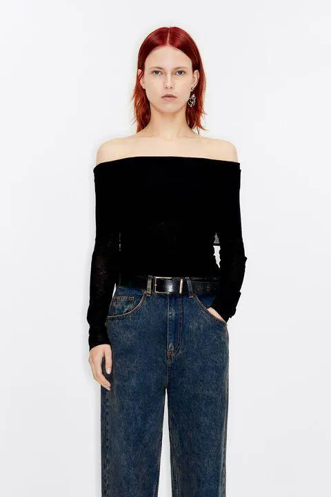 Sweater justa lã preto