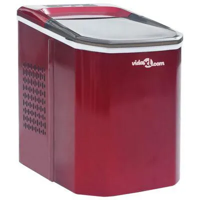 vidaXL Máquina de fazer cubos de gelo 1,4 L 15 kg/24 h vermelho