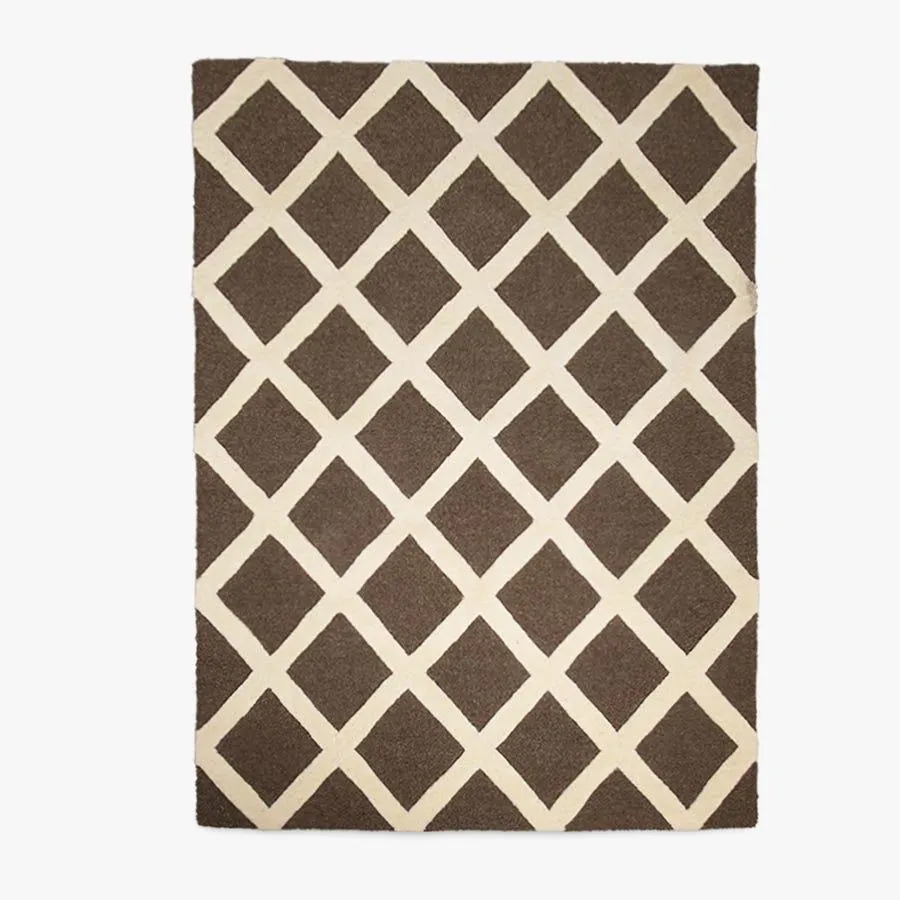 Tapete lã castanho 140x200 cm LUZIA