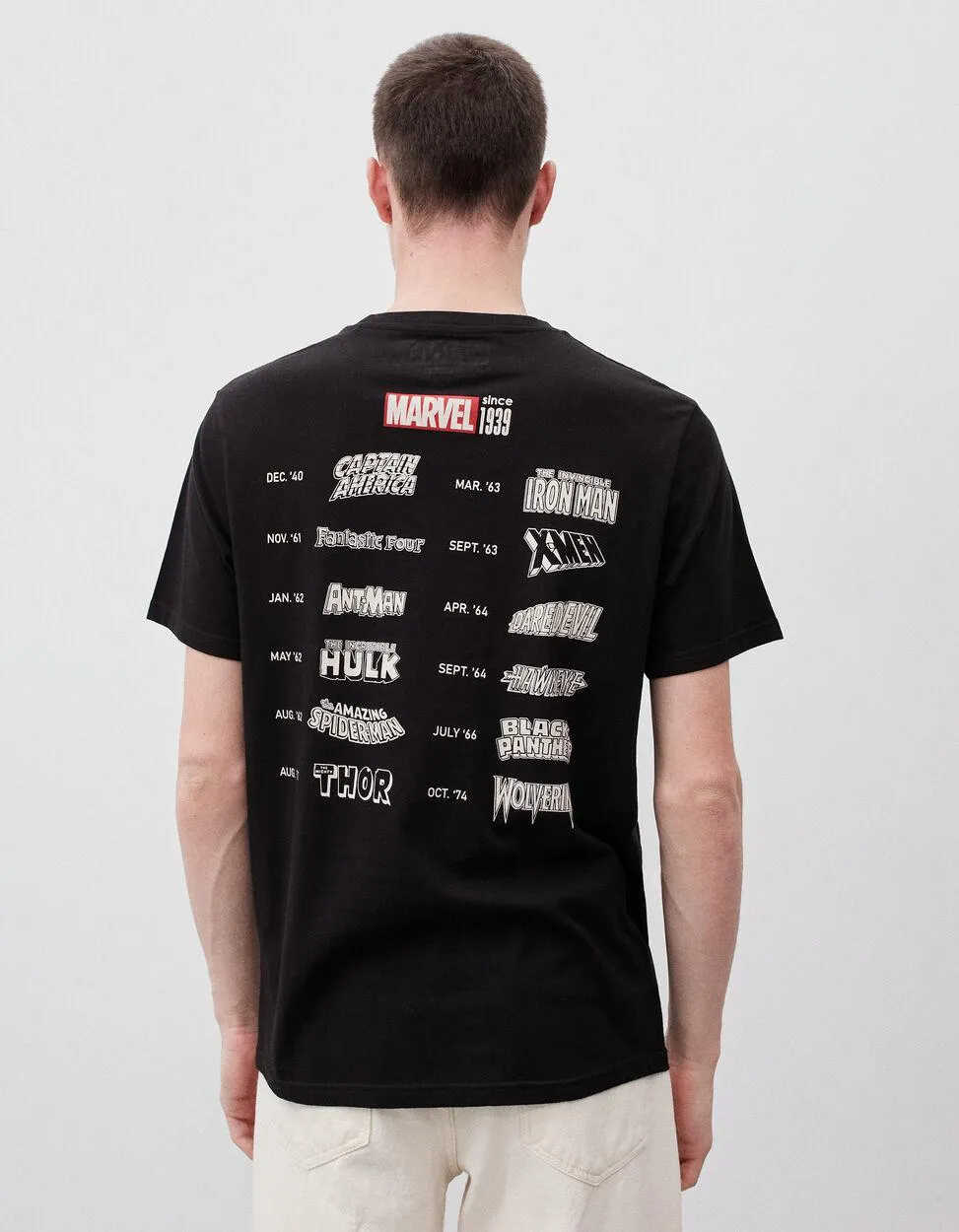 T-shirt 'Marvel', Homem, Preto