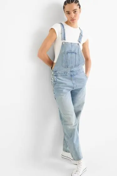 Denim dungarees - loose fit