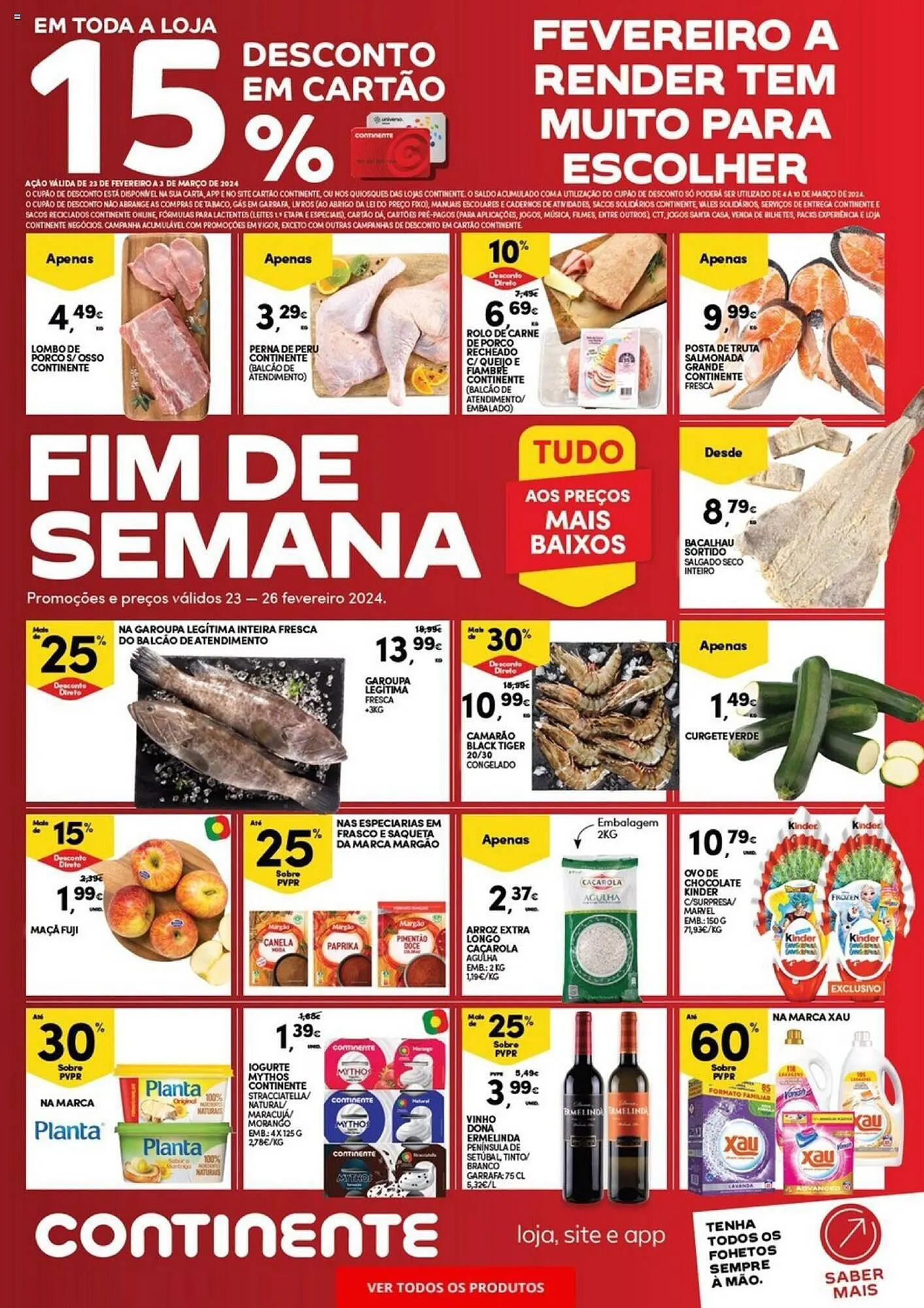 Folheto Folheto Continente Fim de Semana de 23 de fevereiro até 26 de fevereiro 2024 - Pagina 1
