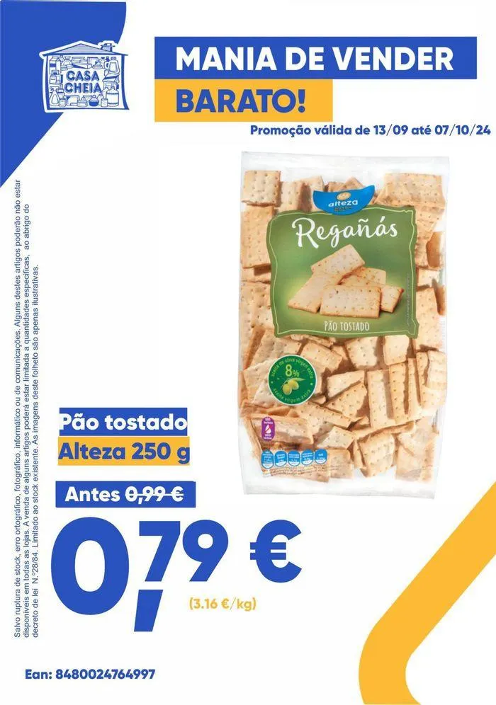Folheto Pao tostado de 16 de setembro até 7 de outubro 2024 - Pagina 1