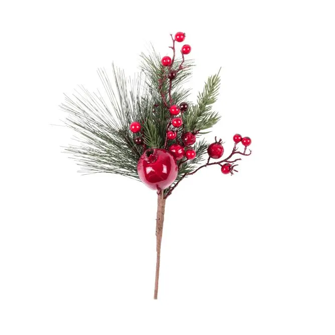 PINUS Ramoscello natalizio rosso, verde