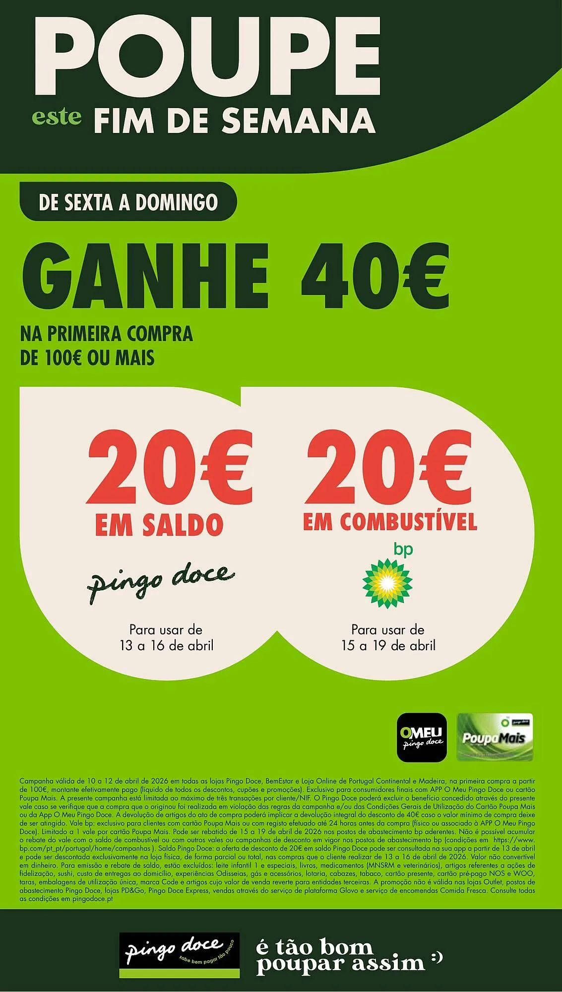 Folheto Folheto Pingo Doce de 10 de abril até 13 de abril 2026 - Pagina 1