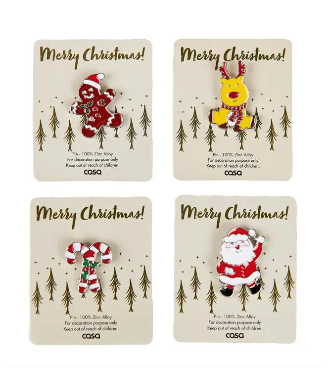 XMAS Spillo decorativo 4 disegni multicolore