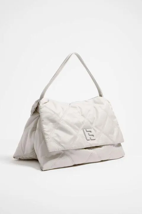 Mala com aba M em cor de pedra