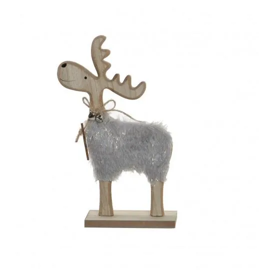 FIGURA RENA CINZA MADEIRA POLIESTER 11*5*23 - NV-174099