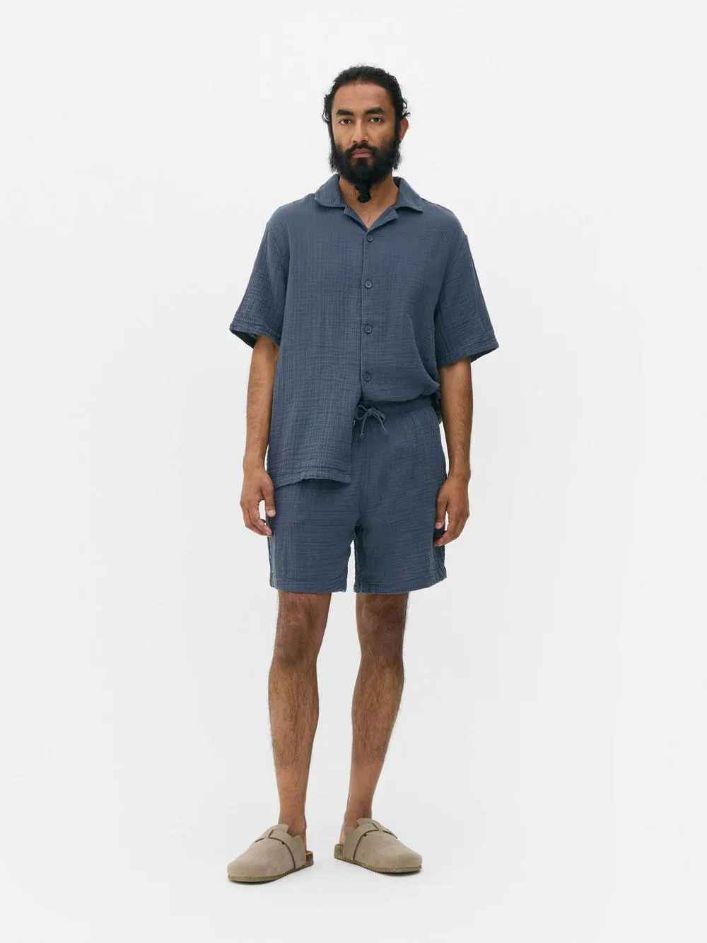 Calções cordão musselina