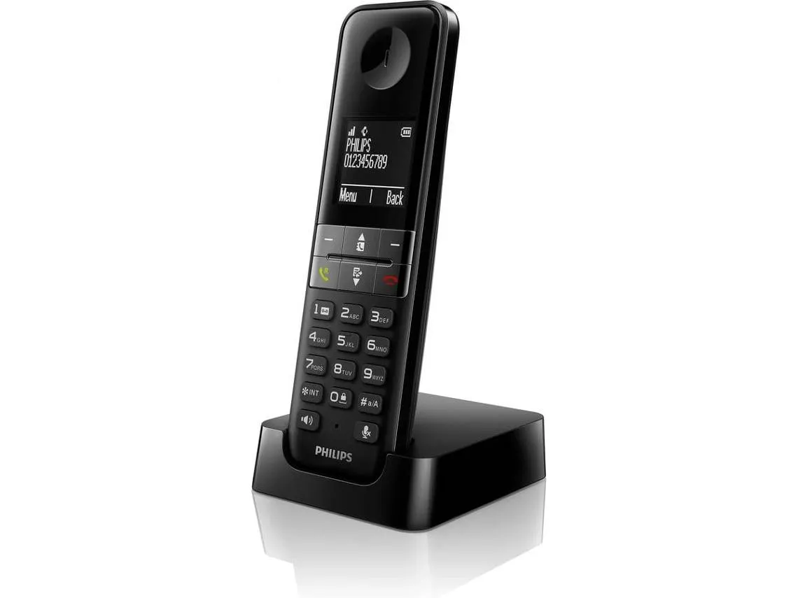 Telefone Fixo Philips D4701B/34 Preto