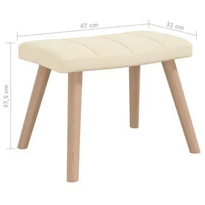 vidaXL Cadeira de baloiço com banco tecido cor creme