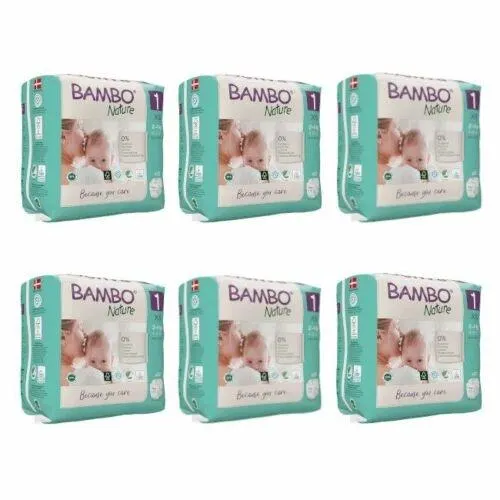 Bambo Nature Pack Fraldas Tamanho 1 XS 2-4Kg (6x22) 132 Unidades