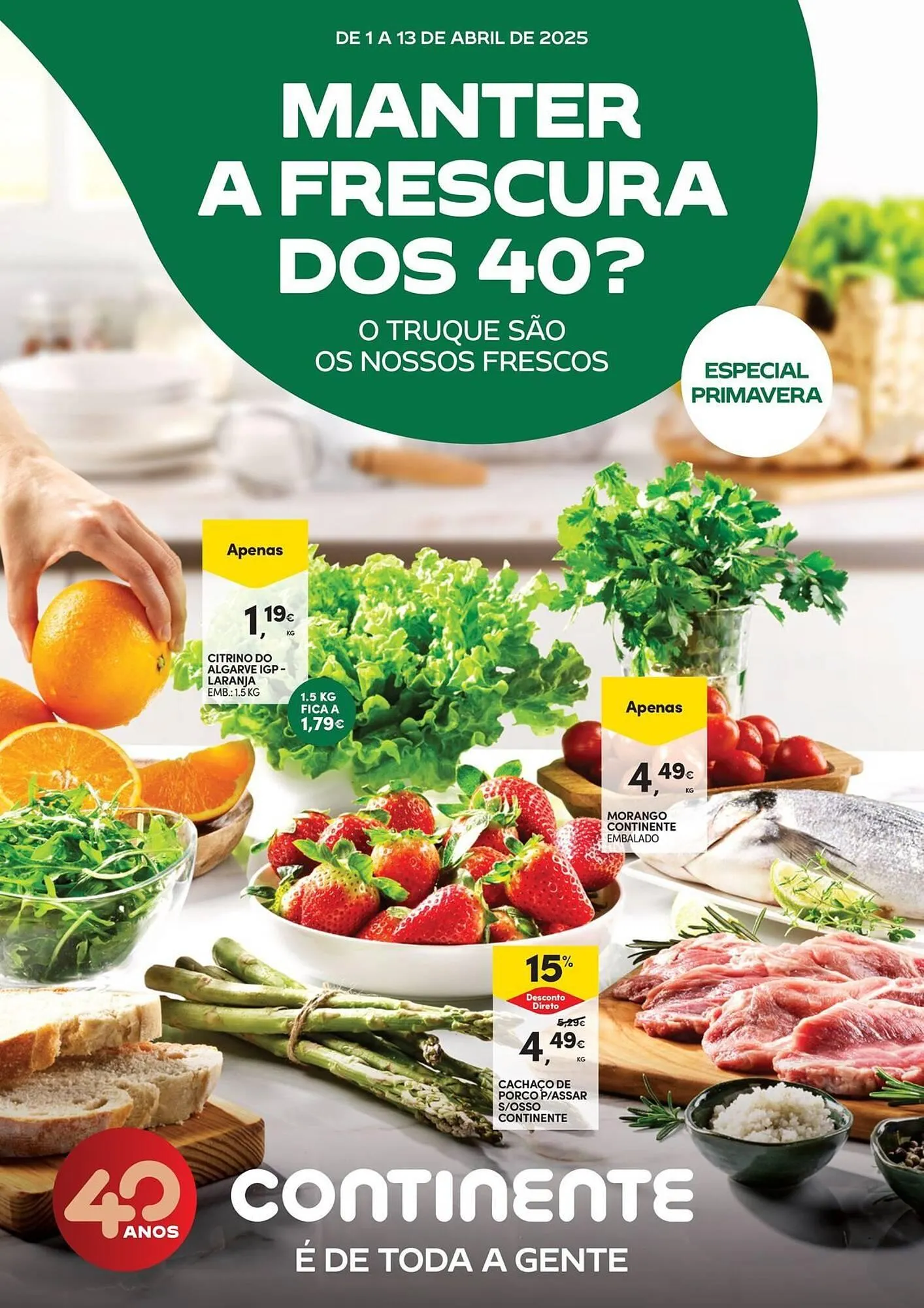 Folheto Folheto Continente de 1 de abril até 13 de abril 2025 - Pagina 1