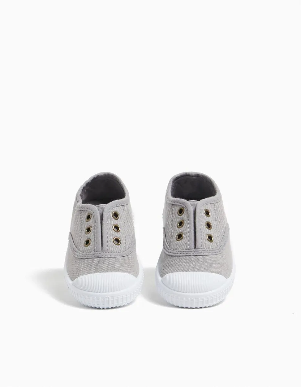 Sapatilhas de Lona sem Cordões, Bebé Menino, Cinzento