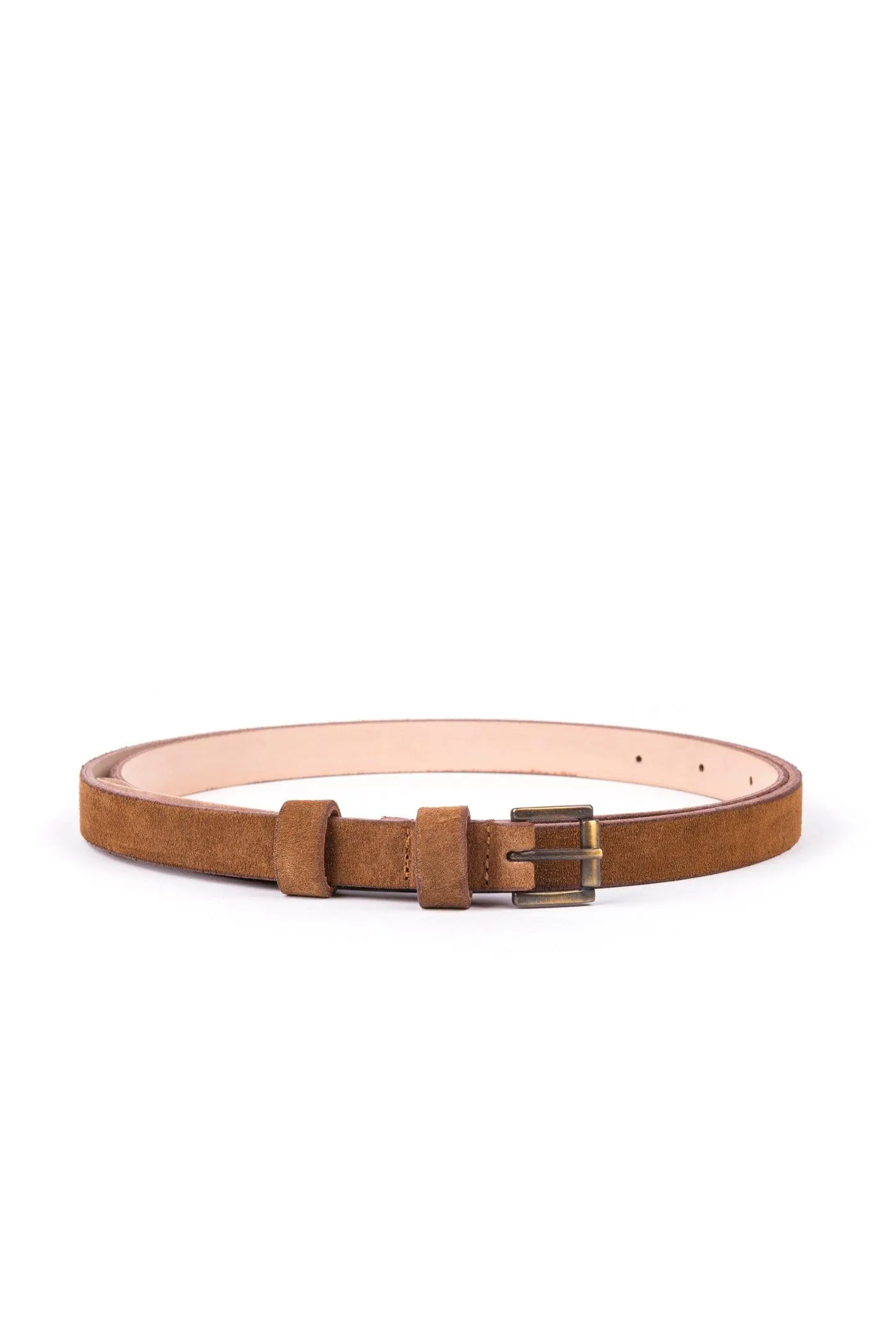 Cinto com fivela em couro Camel