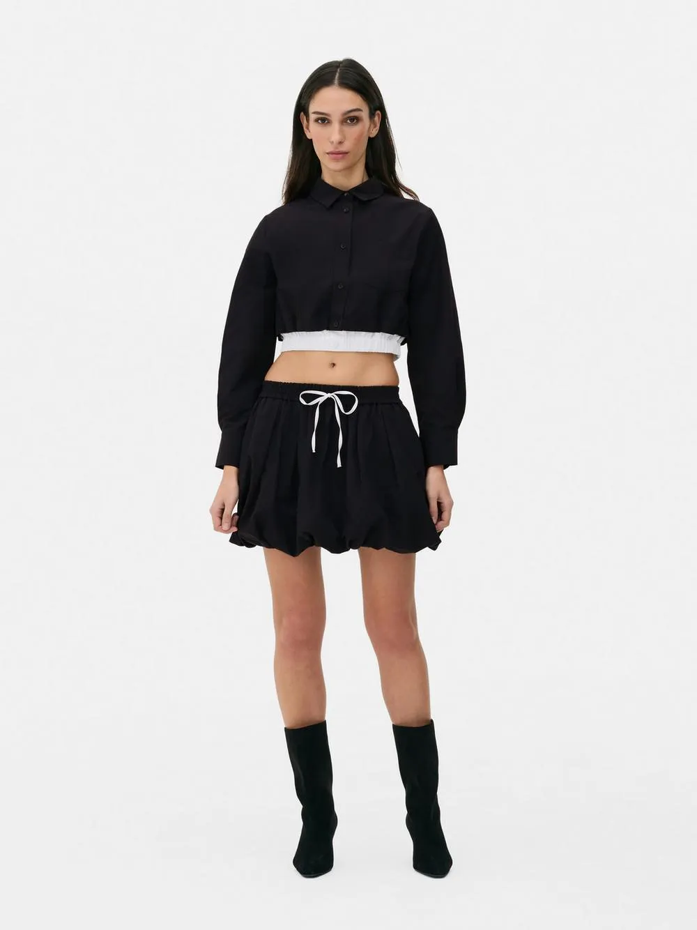 Cropped Waistband Shirt
