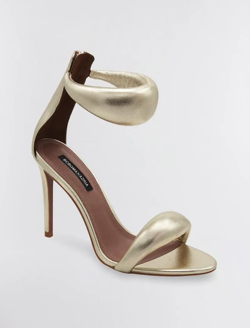 Sapato Salto Alto BCBGMAXAZRIA Seena Sandal Douradas | SBIHN-3246