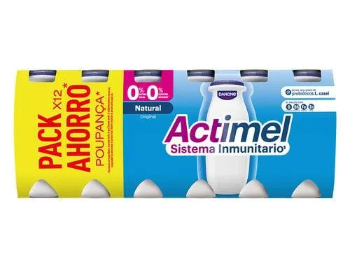 probiótico actimel natural 0% 12x100g