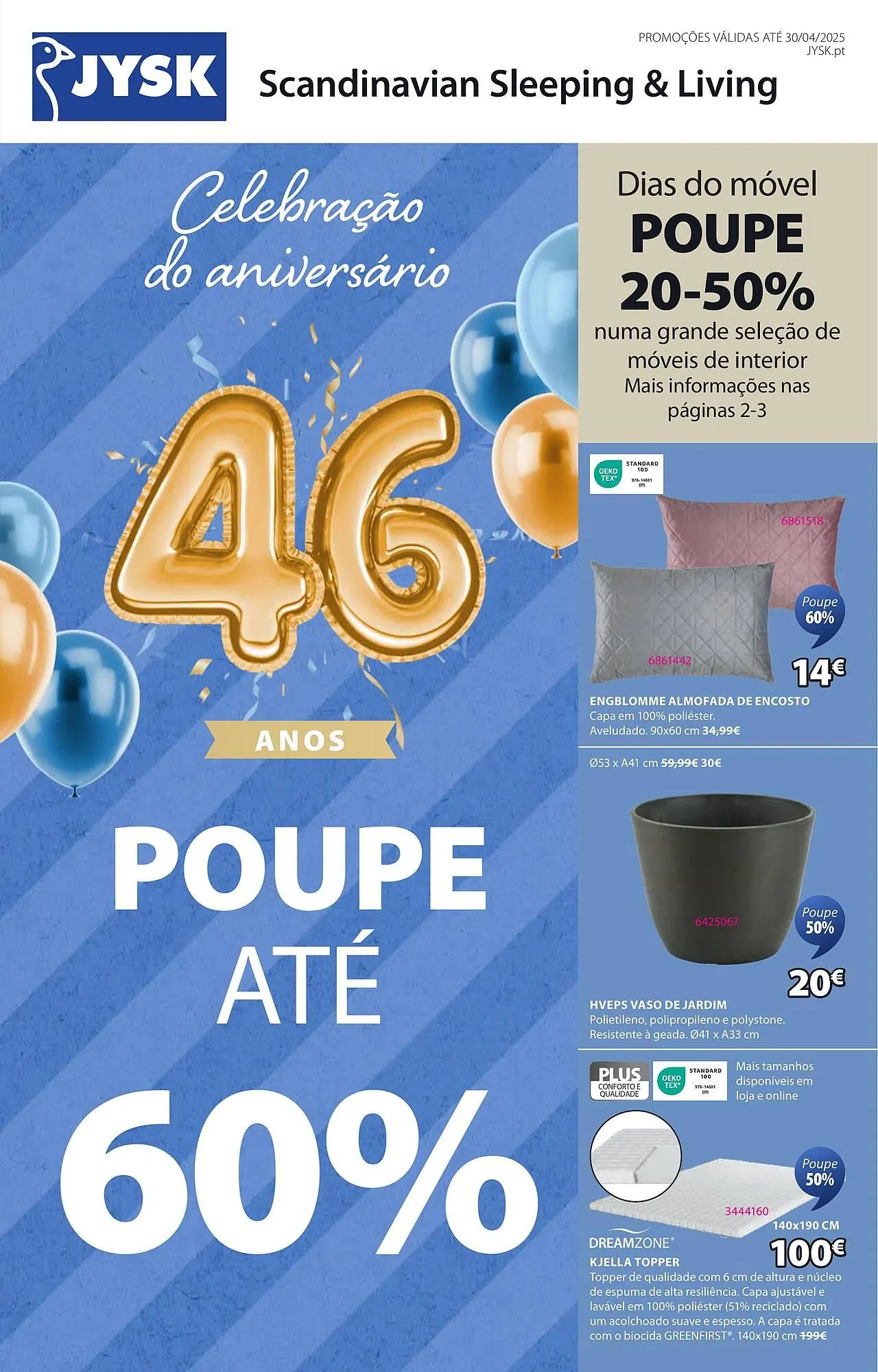 Folheto Folheto JYSK de 20 de março até 30 de abril 2025 - Pagina 1