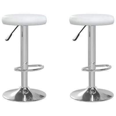 vidaXL Bancos de bar 2 pcs couro artificial branco