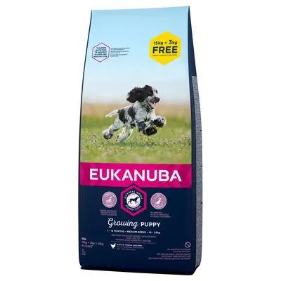 Eukanuba ração 18 kg em promoção: 15 kg + 3 kg grátis!
