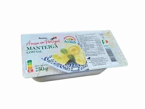 manteiga auchan à mesa em portugal pasteurizada com sal açores 250g