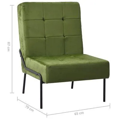 vidaXL Cadeira de descanso 65x79x87 cm veludo verde-claro