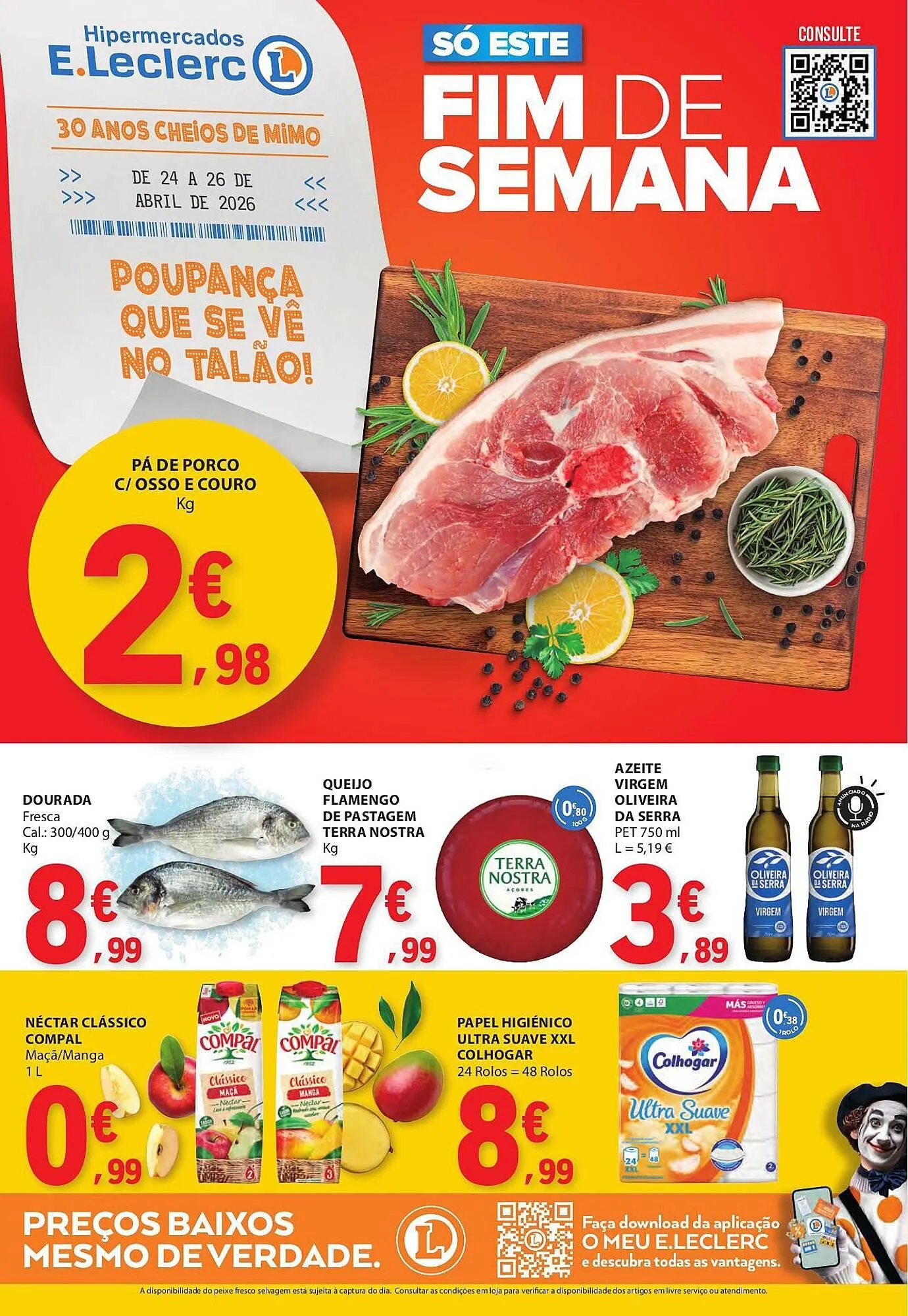 Folheto Folheto E.Leclerc de 24 de abril até 26 de abril 2026 - Pagina 1