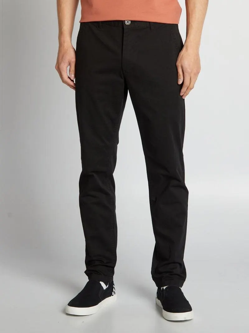 Calças chino slim - Preto