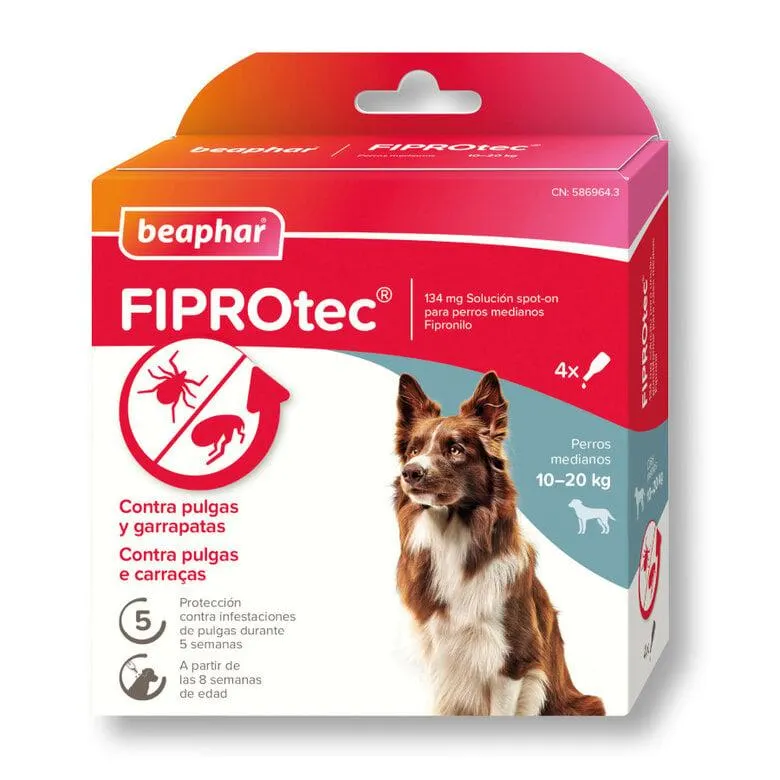 Beaphar FiproTec Pipetas Antiparasitárias para cães de raça média