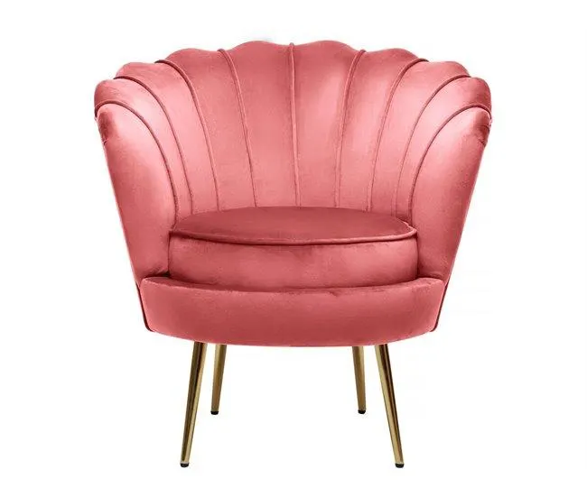 Poltrona de veludo "Floria" - 70 x 73 x 76 cm - Rosa