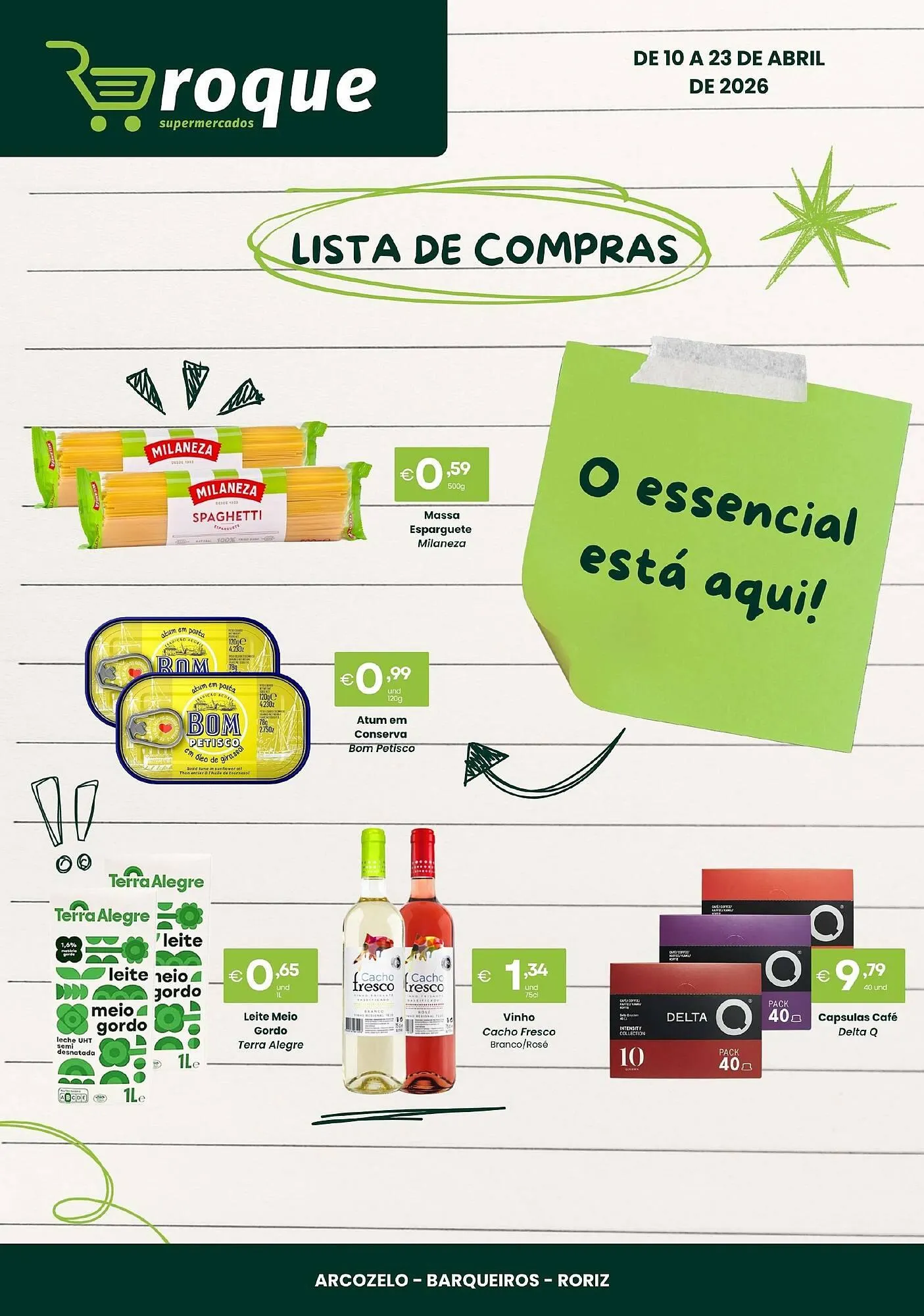 Folheto Folheto Roque Supermercados de 10 de abril até 23 de abril 2026 - Pagina 1