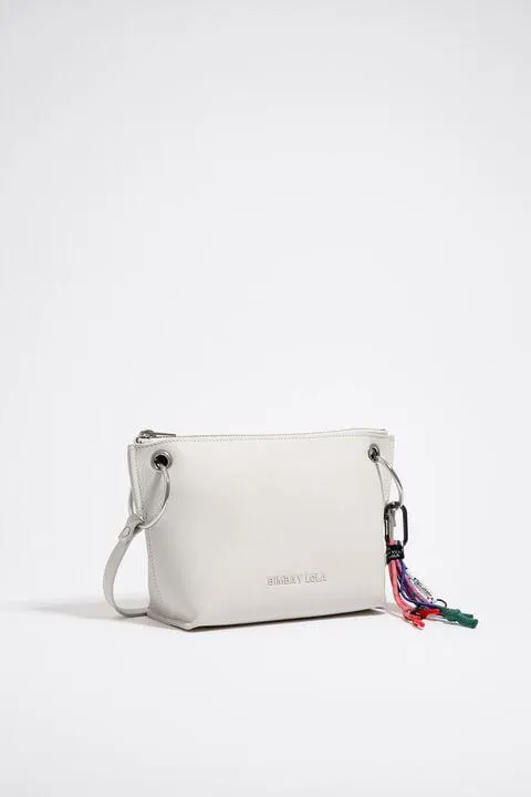 Mala tiracolo M pele cinzento-claro