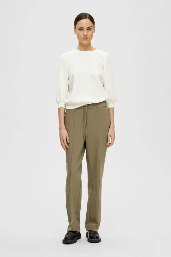 Top estilo sudadera con manga abullonada confeccionado con TENCEL