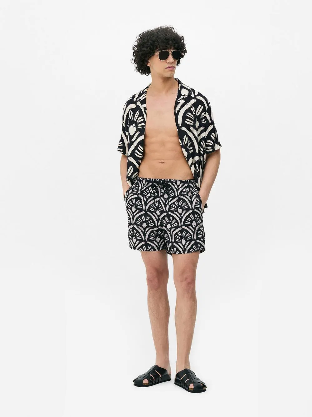 Calções de banho abstratos cordão