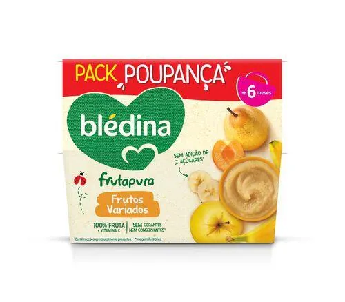 tacinha fruta blédina 100% fruta variada 8x95g pack poupança