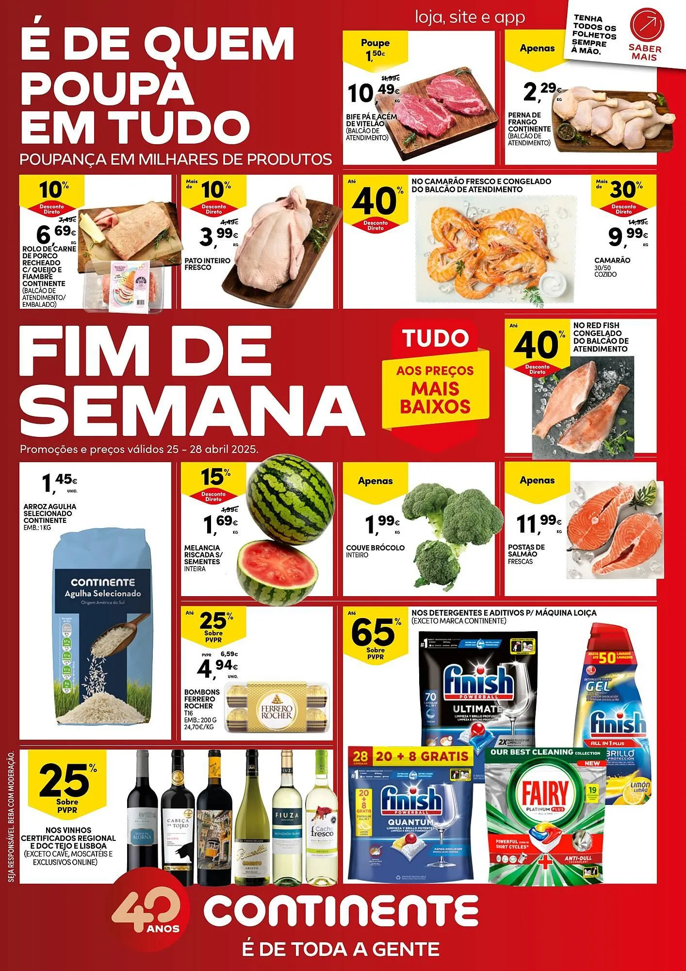 Folheto Folheto Continente de 25 de abril até 28 de abril 2025 - Pagina 1