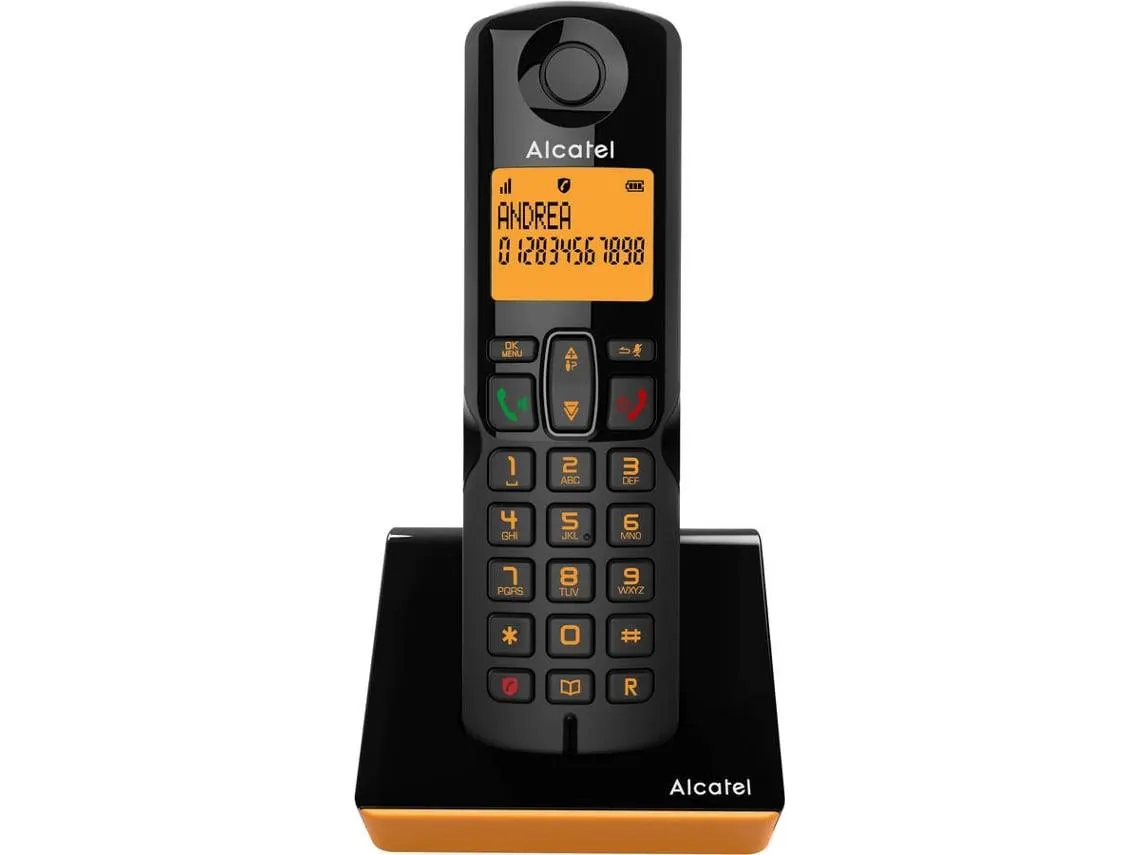 Telefone Fixo ALCATEL S280 EWE Preto e Laranja